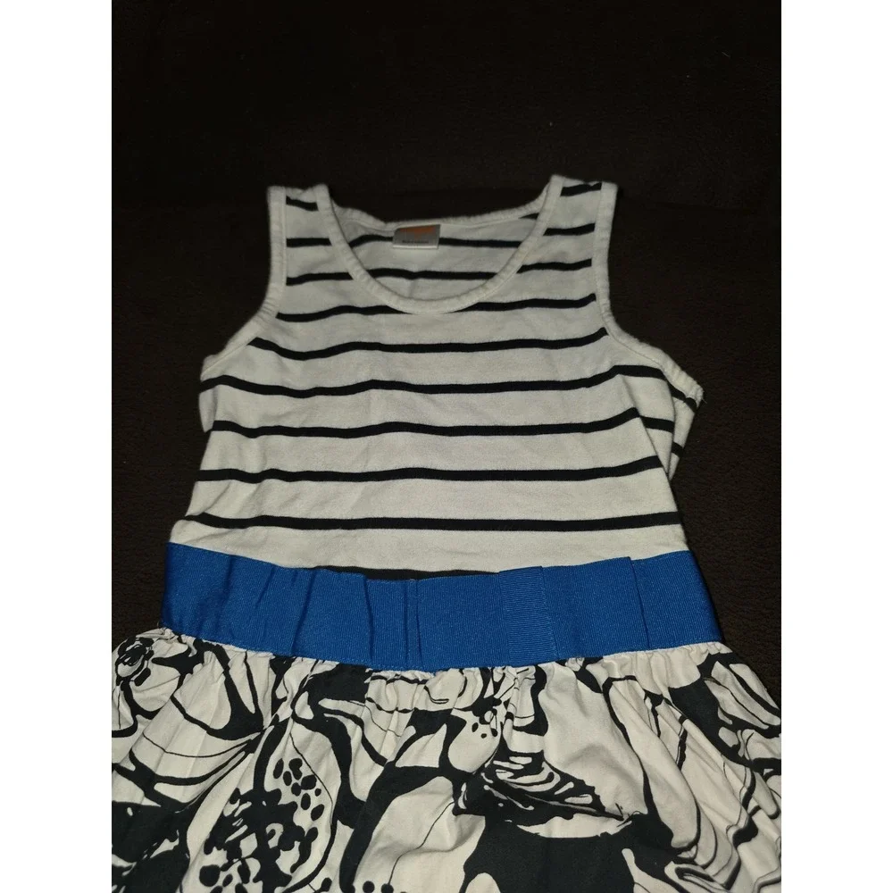 Gymboree spring getaway black white floral dress size 5‎